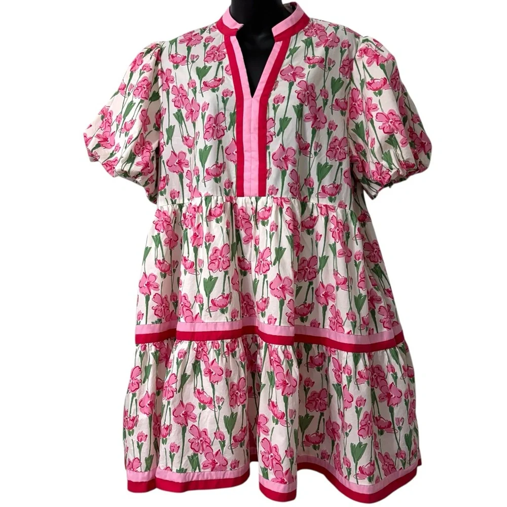 Entro Naturally Chic Floral Print mini dress size XL - Picture 2 of 9